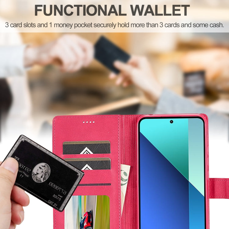 For Xiaomi Redmi Note 13 Pro 4G LC.IMEEKE Calf Texture Leather Phone Case(Red)