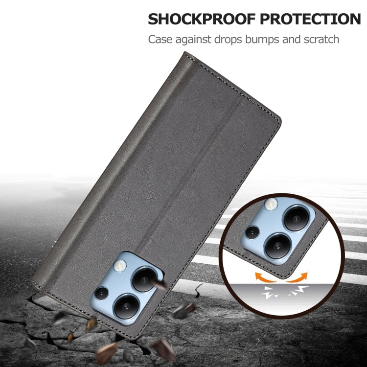 For Xiaomi Redmi Note 13 Pro 4G LC.IMEEKE Calf Texture Leather Phone Case(Grey)