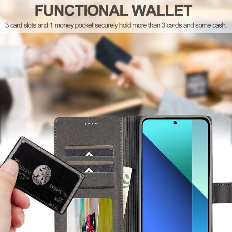 For Xiaomi Redmi Note 13 Pro 4G LC.IMEEKE Calf Texture Leather Phone Case(Grey)