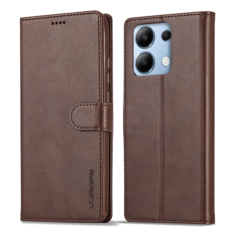 For Xiaomi Redmi Note 13 Pro 4G LC.IMEEKE Calf Texture Leather Phone Case(Coffee)