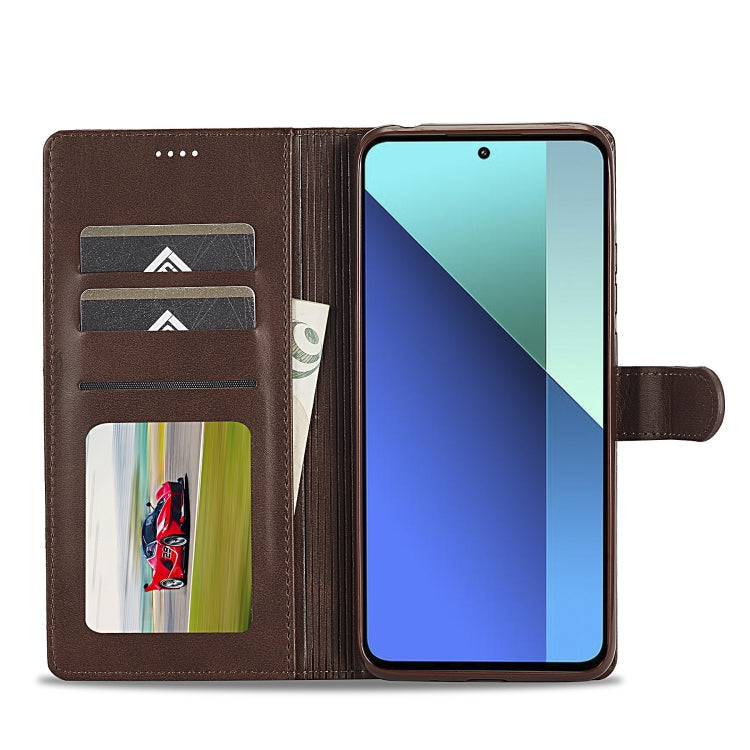 For Xiaomi Redmi Note 13 Pro 4G LC.IMEEKE Calf Texture Leather Phone Case(Coffee)