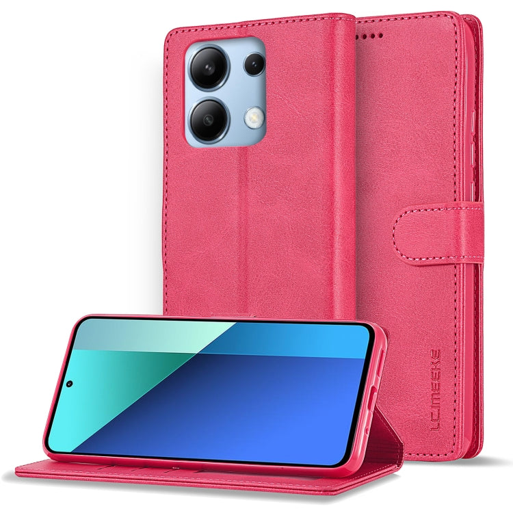 For Xiaomi Redmi Note 13 4G LC.IMEEKE Calf Texture Leather Phone Case(Red)
