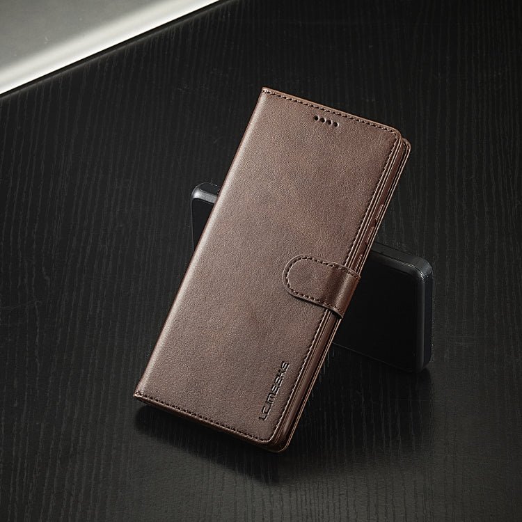 For Xiaomi Redmi Note 13 4G LC.IMEEKE Calf Texture Leather Phone Case(Coffee)