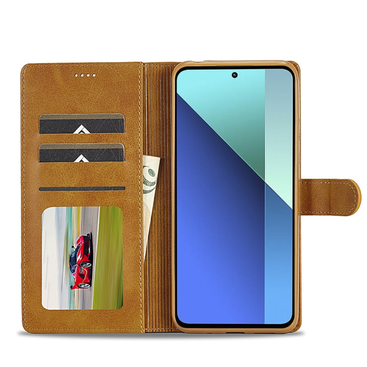 For Xiaomi Redmi Note 13 4G LC.IMEEKE Calf Texture Leather Phone Case(Brown)