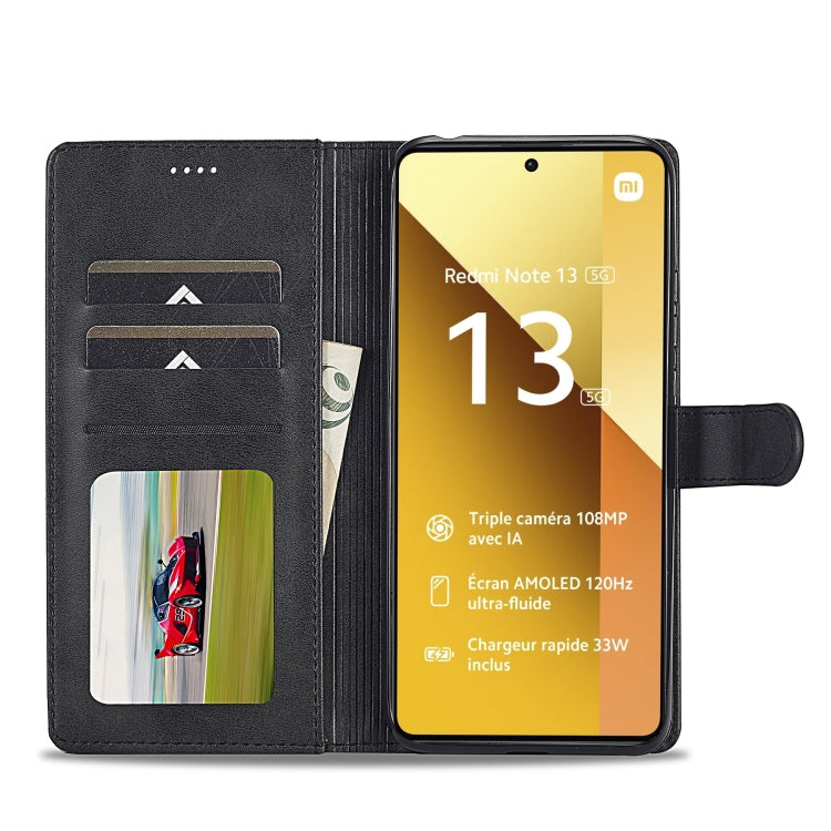 For Xiaomi Redmi Note 13 5G LC.IMEEKE Calf Texture Leather Phone Case(Black)