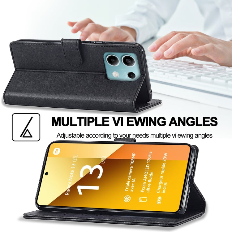 For Xiaomi Redmi Note 13 5G LC.IMEEKE Calf Texture Leather Phone Case(Black)