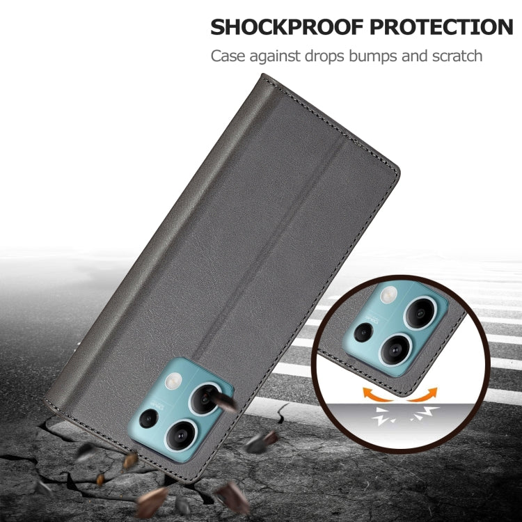 For Xiaomi Redmi Note 13 5G LC.IMEEKE Calf Texture Leather Phone Case(Grey)