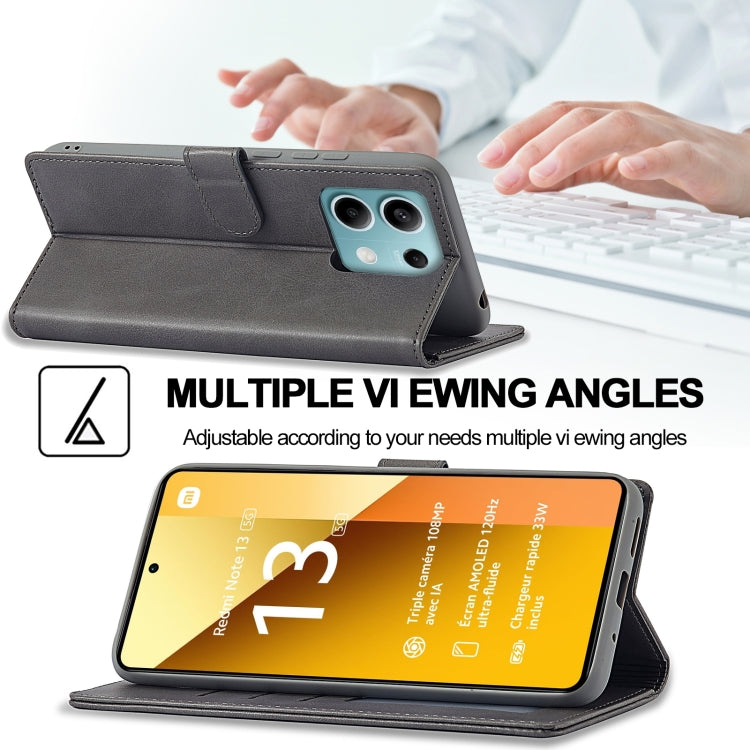For Xiaomi Redmi Note 13 5G LC.IMEEKE Calf Texture Leather Phone Case(Grey)