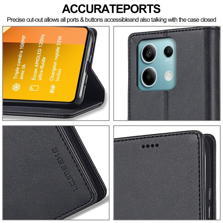For Xiaomi Redmi Note 13 Pro 5G LC.IMEEKE Calf Texture Leather Phone Case(Black)