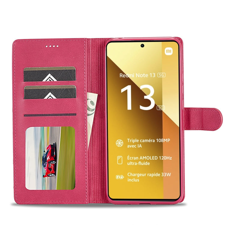 For Xiaomi Redmi Note 13 Pro 5G LC.IMEEKE Calf Texture Leather Phone Case(Red)