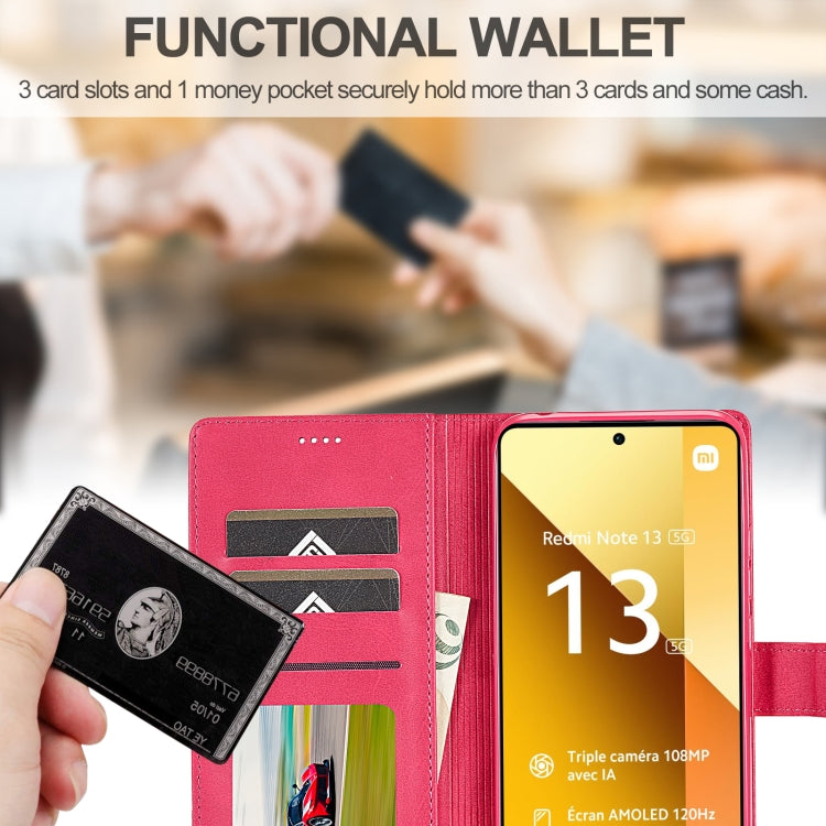 For Xiaomi Redmi Note 13 Pro 5G LC.IMEEKE Calf Texture Leather Phone Case(Red)