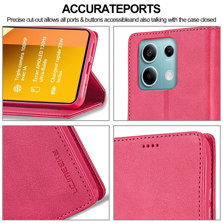 For Xiaomi Redmi Note 13 Pro 5G LC.IMEEKE Calf Texture Leather Phone Case(Red)