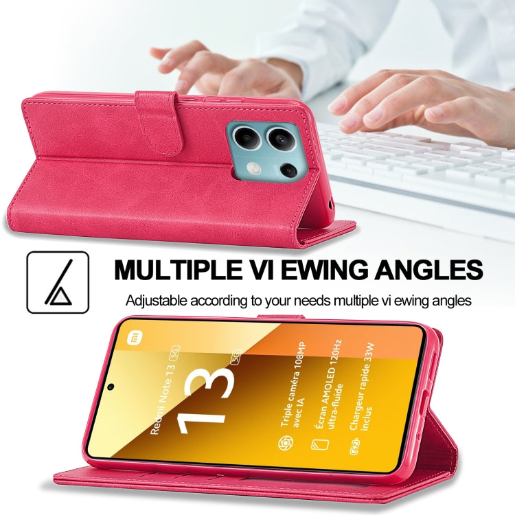 For Xiaomi Redmi Note 13 Pro 5G LC.IMEEKE Calf Texture Leather Phone Case(Red)