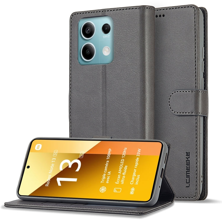 For Xiaomi Redmi Note 13 Pro 5G LC.IMEEKE Calf Texture Leather Phone Case(Grey)