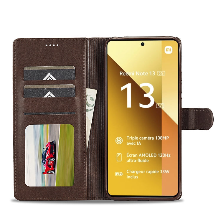 For Xiaomi Redmi Note 13 Pro 5G LC.IMEEKE Calf Texture Leather Phone Case(Coffee)