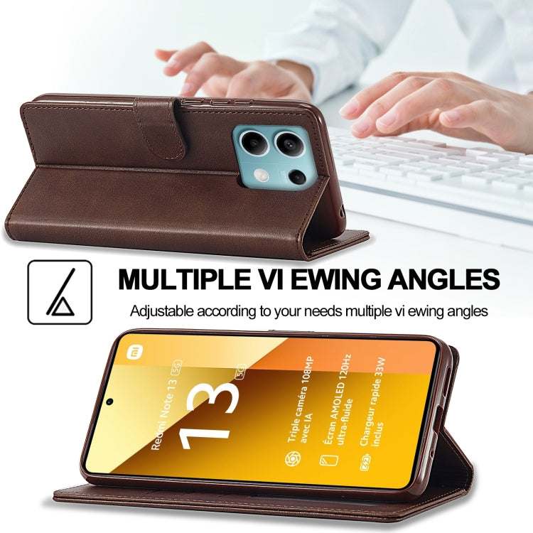 For Xiaomi Redmi Note 13 Pro 5G LC.IMEEKE Calf Texture Leather Phone Case(Coffee)