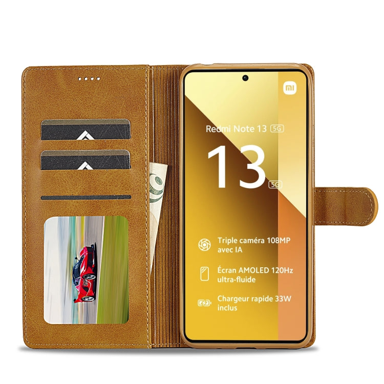 For Xiaomi Redmi Note 13 Pro 5G LC.IMEEKE Calf Texture Leather Phone Case(Brown)