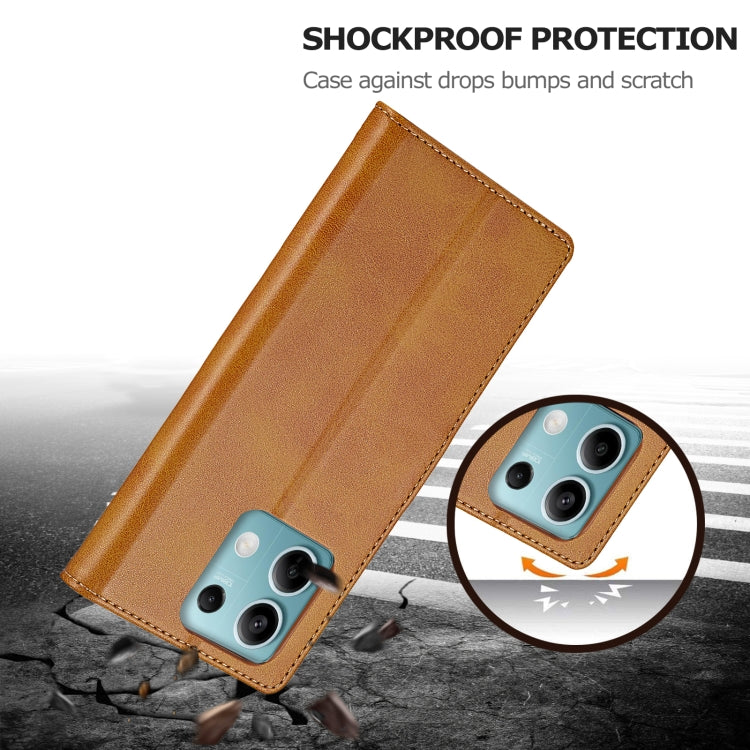 For Xiaomi Redmi Note 13 Pro 5G LC.IMEEKE Calf Texture Leather Phone Case(Brown)