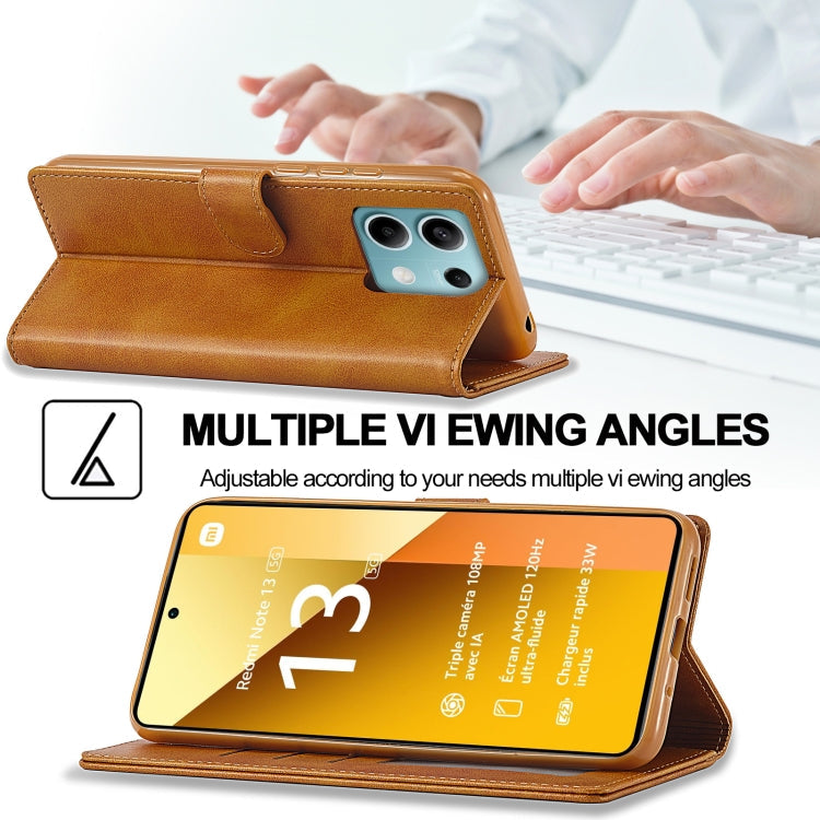For Xiaomi Redmi Note 13 Pro 5G LC.IMEEKE Calf Texture Leather Phone Case(Brown)