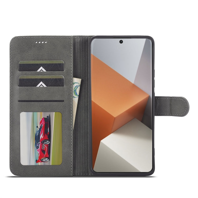 For Xiaomi Redmi Note 13 Pro+ LC.IMEEKE Calf Texture Leather Phone Case(Grey)