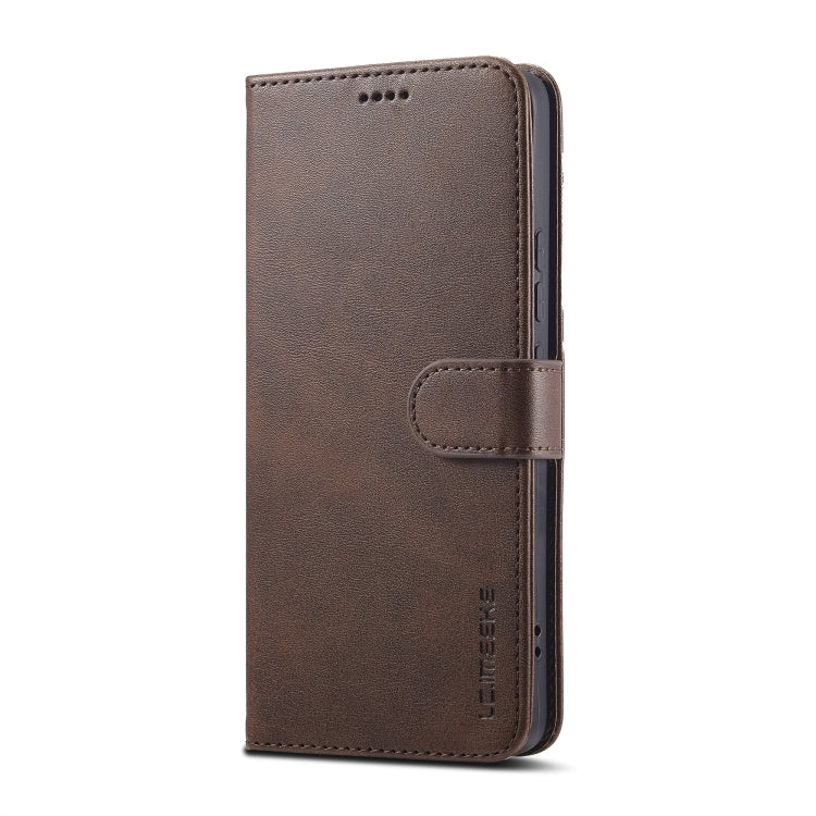 For Xiaomi Redmi Note 13 Pro+ LC.IMEEKE Calf Texture Leather Phone Case(Coffee)