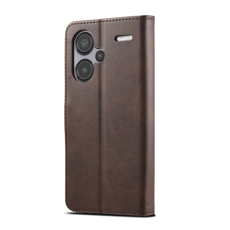 For Xiaomi Redmi Note 13 Pro+ LC.IMEEKE Calf Texture Leather Phone Case(Coffee)
