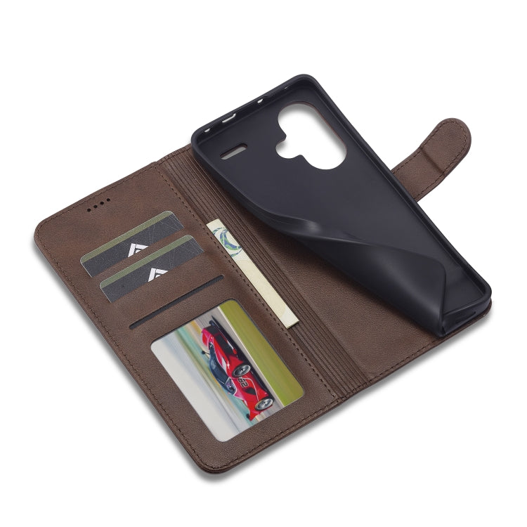 For Xiaomi Redmi Note 13 Pro+ LC.IMEEKE Calf Texture Leather Phone Case(Coffee)