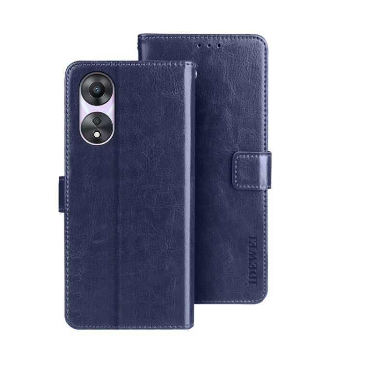 idewei Crazy Horse Texture Leather Phone Case with Holder, For OPPO A78 5G Global/A58x/A58 5G, For Realme C55 4G, For Realme GT3 5G Global/GT Neo 5 5G