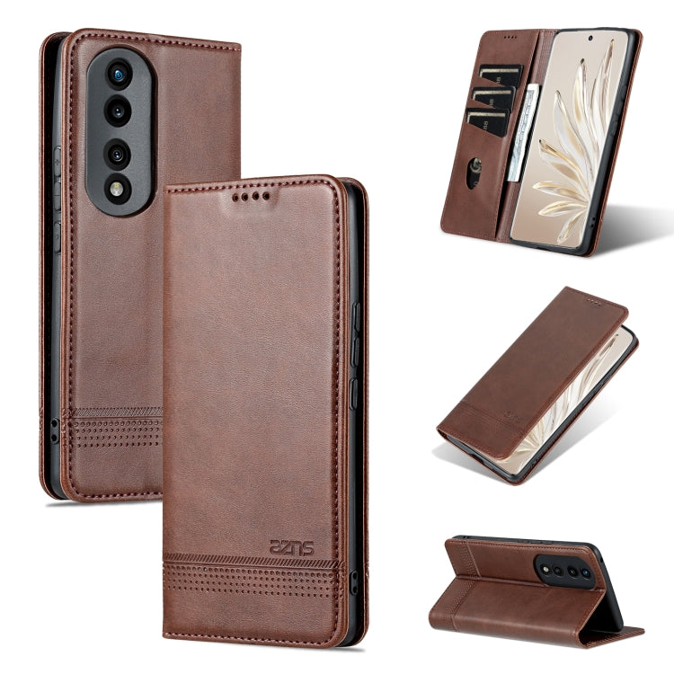 AZNS Magnetic Calf Texture Flip Leather Phone Case, For Honor X50i/90 Lite, For Honor Play 40, For Honor 90 Pro, For Honor 90