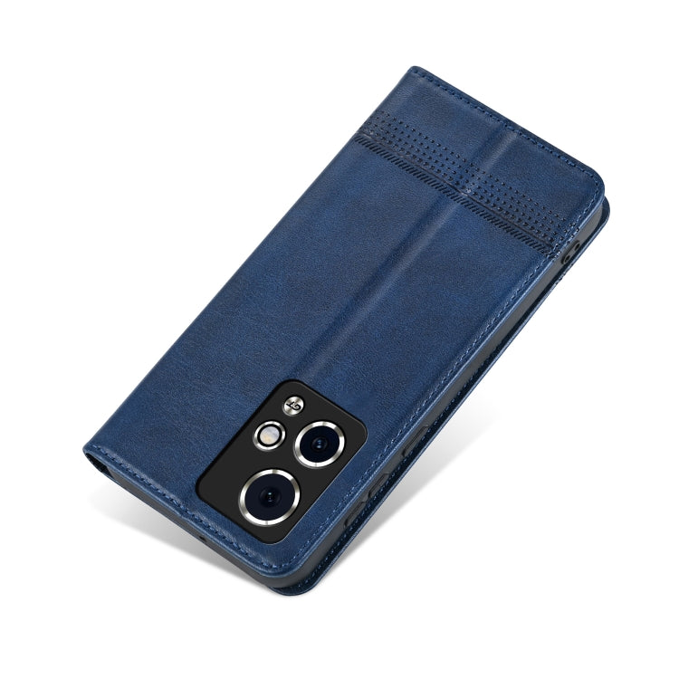 For Honor 90 GT AZNS Magnetic Calf Texture Flip Leather Phone Case(Dark Blue)