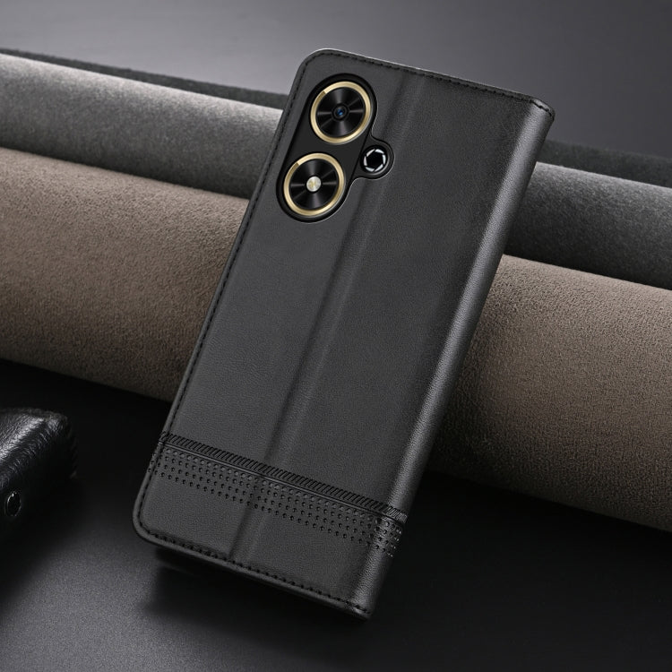 For Honor Play 50/Play 50m 5G AZNS Magnetic Calf Texture Flip Leather Phone Case(Black)
