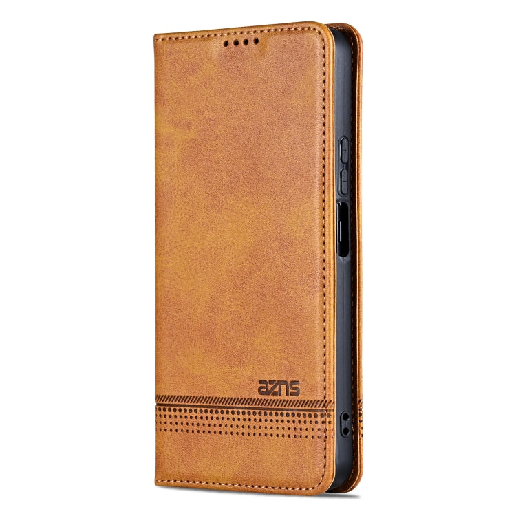 For Honor Play 60 Plus AZNS Magnetic Calf Texture Flip Leather Phone Case(Light Brown)