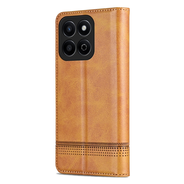 For Honor Play 60 Plus AZNS Magnetic Calf Texture Flip Leather Phone Case(Light Brown)