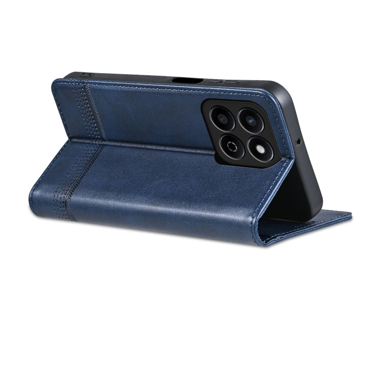For Honor Play 60 Plus AZNS Magnetic Calf Texture Flip Leather Phone Case(Dark Blue)