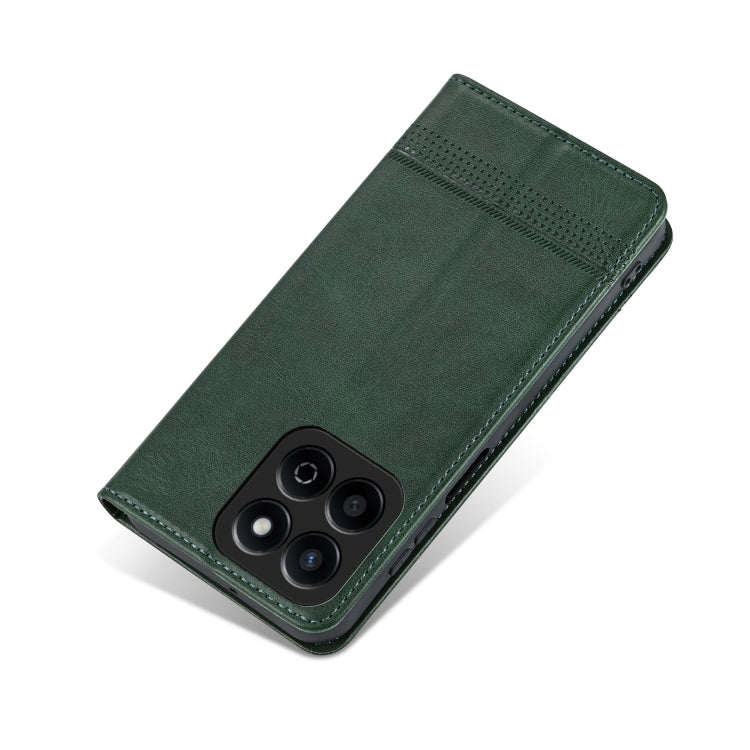 For Honor Play 60 Plus AZNS Magnetic Calf Texture Flip Leather Phone Case(Dark Green)
