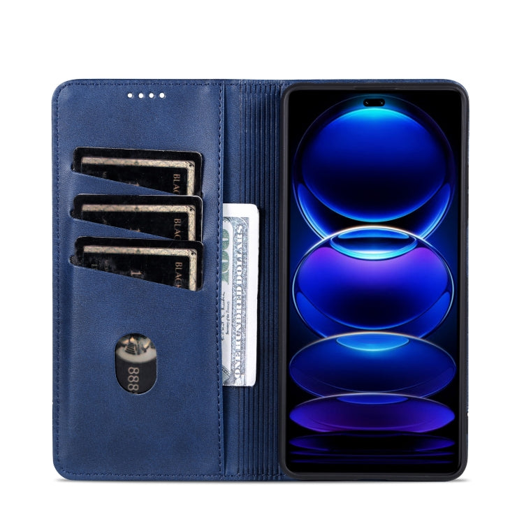 For Honor 200 Lite Global AZNS Magnetic Calf Texture Flip Leather Phone Case(Dark Blue)