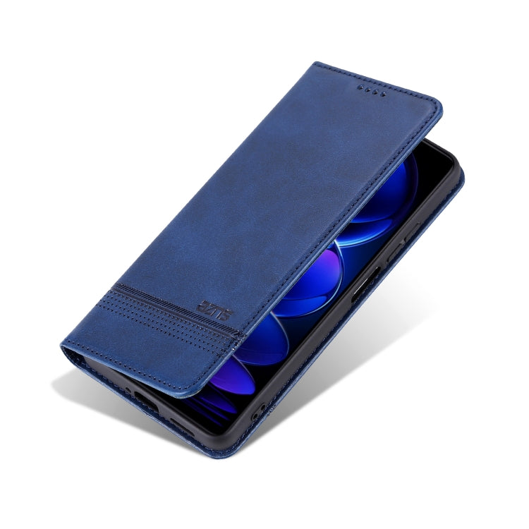 For Honor 200 Lite Global AZNS Magnetic Calf Texture Flip Leather Phone Case(Dark Blue)