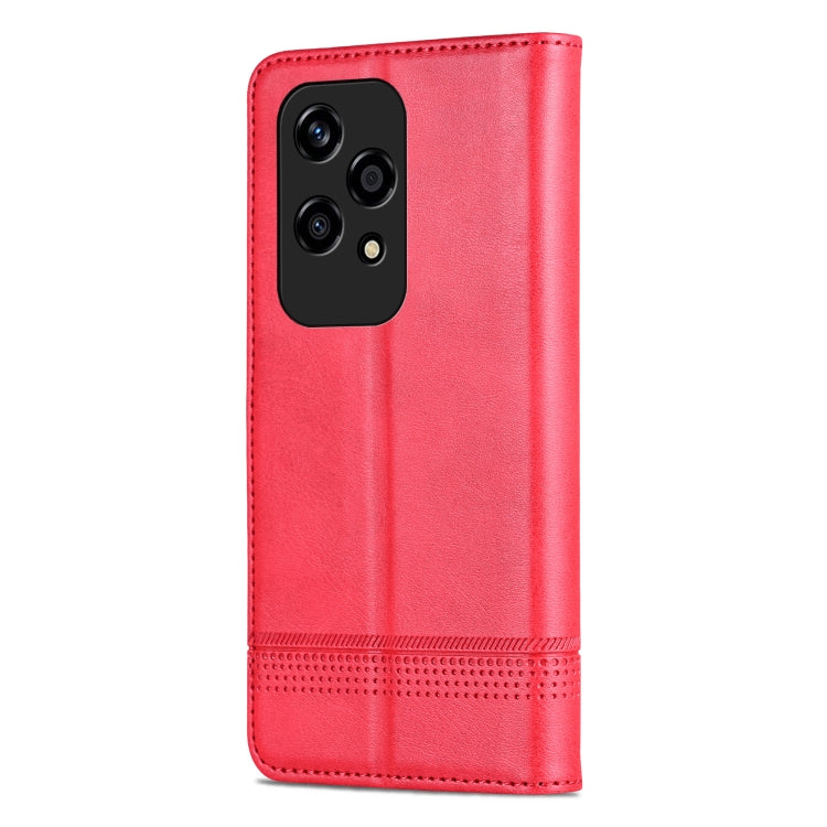 For Honor 200 Lite Global AZNS Magnetic Calf Texture Flip Leather Phone Case(Red)