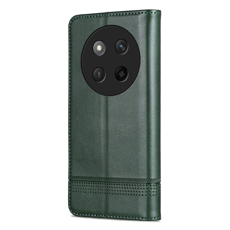 For Honor X60 Pro AZNS Magnetic Calf Texture Flip Leather Phone Case(Dark Green)