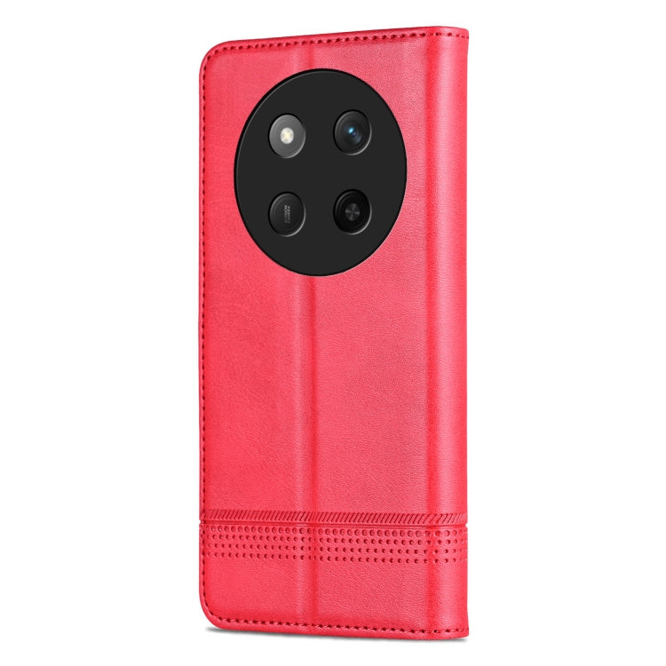 For Honor X60 Pro AZNS Magnetic Calf Texture Flip Leather Phone Case(Red)