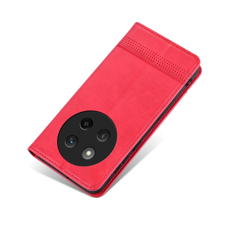 For Honor X60 Pro AZNS Magnetic Calf Texture Flip Leather Phone Case(Red)