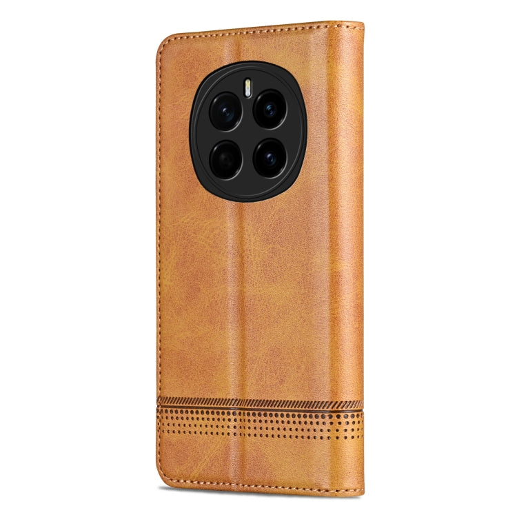 For Honor Magic7 AZNS Magnetic Calf Texture Flip Leather Phone Case(Light Brown)
