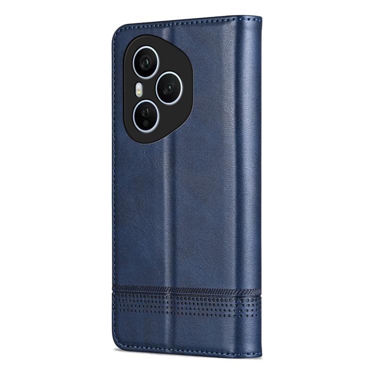 For Honor 400 Pro 5G Global 160.8mm AZNS Magnetic Calf Texture Flip Leather Phone Case(Dark Blue)