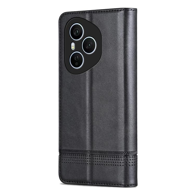 For Honor 400 Pro 5G Global 160.8mm AZNS Magnetic Calf Texture Flip Leather Phone Case(Black)