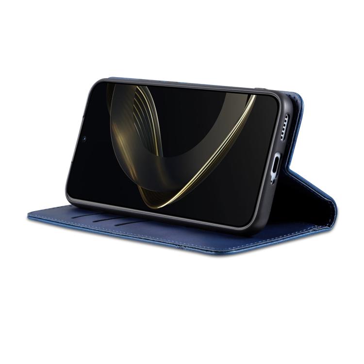 For Honor 400 Global 156.5mm AZNS Magnetic Calf Texture Flip Leather Phone Case(Dark Blue)