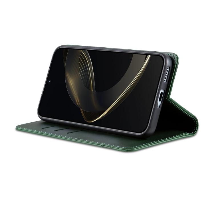 For Honor 400 Global 156.5mm AZNS Magnetic Calf Texture Flip Leather Phone Case(Dark Green)