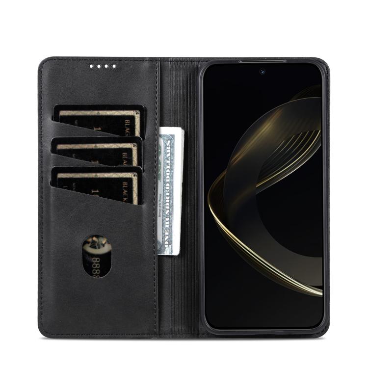 For Honor 400 Global 156.5mm AZNS Magnetic Calf Texture Flip Leather Phone Case(Black)