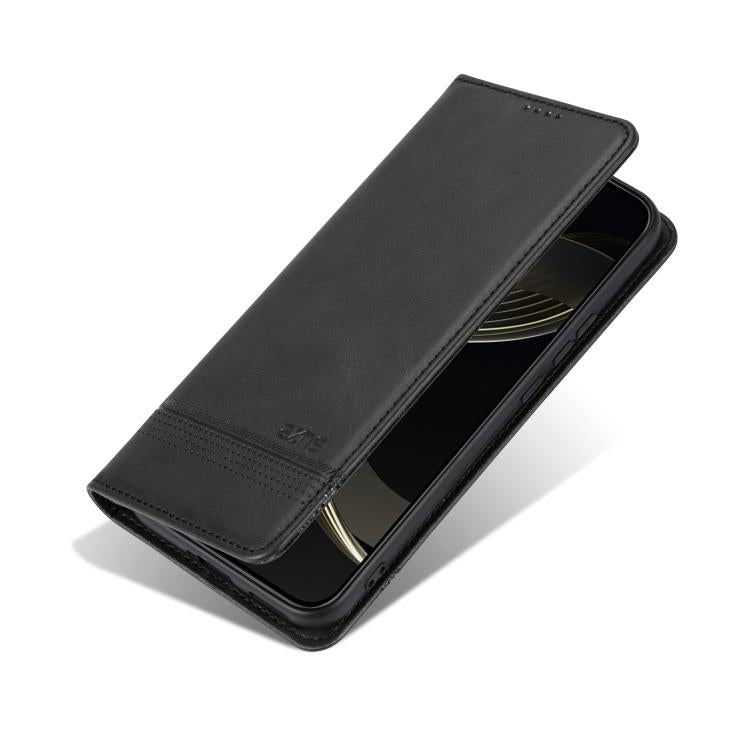 For Honor 400 Global 156.5mm AZNS Magnetic Calf Texture Flip Leather Phone Case(Black)