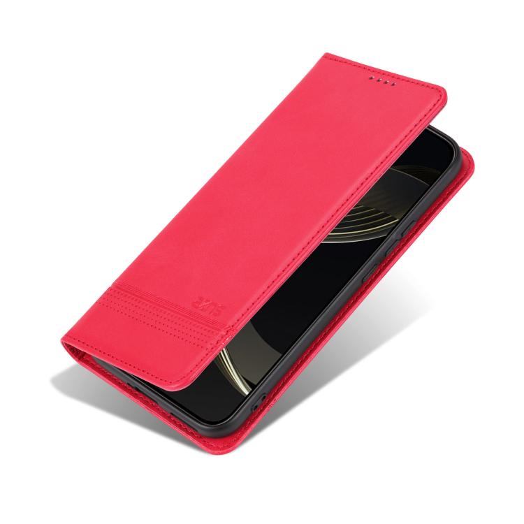 For Honor 400 Global 156.5mm AZNS Magnetic Calf Texture Flip Leather Phone Case(Red)
