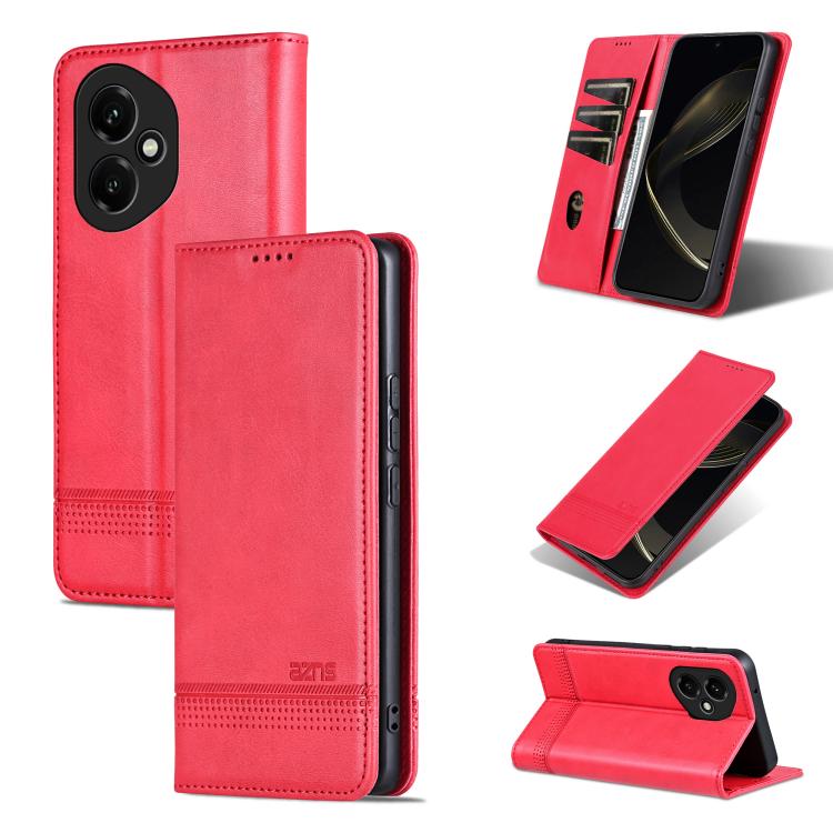 AZNS Magnetic Calf Texture Flip Leather Phone Case, For Honor Play 60, For Honor 400 Global 156.5mm, For Honor 300 Ultra, For Honor 300 Pro